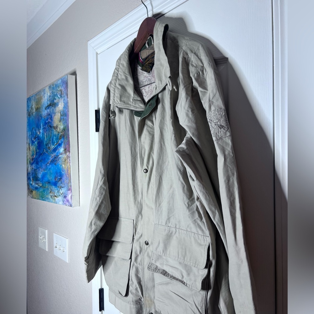 Eddie Bauer Setting The Course Compass Tan Zip Up Jacket - Men’s large - Picture 3 of 6
